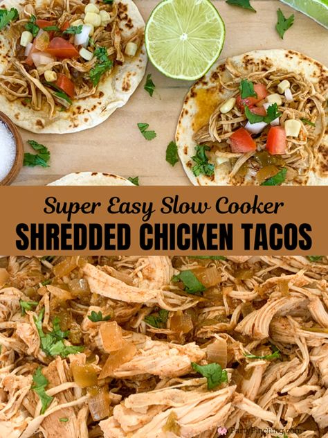 super easy slow cooker shredded chicken tacos, best easy dump and go meal dinner ideas, crockpot chicken tacos, street tacos in the crock  pot slow cooker, affordable budget friendly family meal dinner ideas recipes Chicken Crockpot For Tacos, Croc Pot Chicken Taco, Easy Slow Cooker Chicken Tacos, Best Shredded Chicken Tacos Crockpot, Slow Cooker Pulled Chicken Tacos, Chicken For Tacos In Crockpot, Crock Pot Chicken Tacos Easy, Chicken Taco Meat Crockpot, Crockpot Tacos Chicken