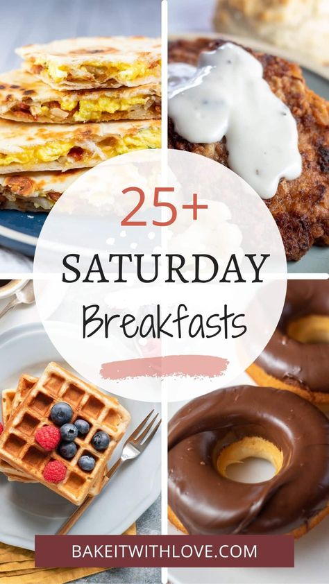 These Saturday breakfast ideas include my favorite weekend recipes that are perfect for enjoying with friends and family Saturday morning! From easy breakfast casseroles to Danish stuffed pancakes, there's something here for every skill level. Make this weekend extra special with any of these delicious recipes! BakeItWithLove.com Easy Breakfast Ideas Family, Weekend Family Breakfast Ideas, Weekend Breakfast Ideas Kids, Quick Sunday Breakfast Ideas, Fun Family Breakfast Ideas, Easy Saturday Breakfast Ideas, Fun Weekend Breakfast Ideas, Easy Weekend Breakfast Ideas, Weekend Breakfast Ideas Sunday Morning