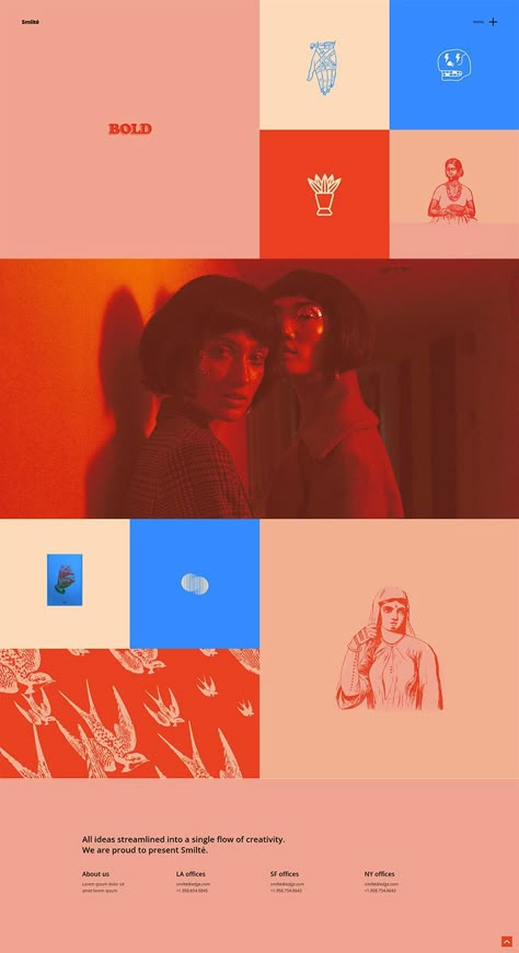 Meet Smiltė, one of a kind portfolio WordPress theme! #webdesign #website #layout #modern #design #webdesigntrends #responsive #uxdesign #uidesign #webdesigninspiration Portfolio Design Layouts, Webdesign Portfolio, Design De Configuration, Layout Portfolio, Logos Photography, Visuell Identitet, Logos Retro, Layout Print, Layout Web