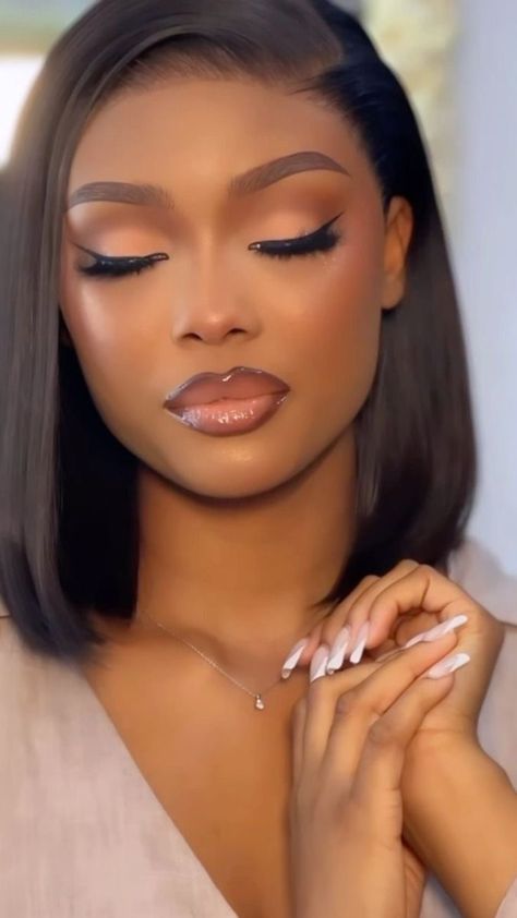 Black Bridal Makeup, Maquillage Yeux Cut Crease, Birthday Makeup Looks, Natural Glam Makeup, Drag Make-up, Glam Wedding Makeup, Soft Makeup Looks, Makeup For Black Skin, Brown Skin Makeup