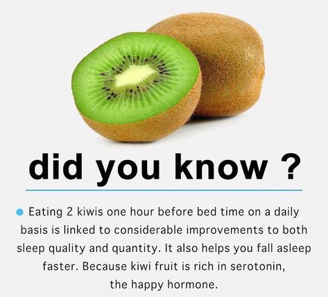 Kiwi Health Benefits, Diet Sehat, Food Health Benefits, Happy Hormones, Sleep Remedies, Science Facts, Good Health Tips, Bed Time, Food Facts