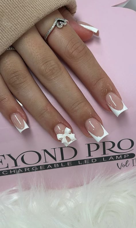 Acrylic Manicure, Fake Nails White, Nails Solid, Pink Designs, Girly Acrylic, French Tip Acrylic Nails, Acrylic Nails Designs, Girly Acrylic Nails, Valentine Nails