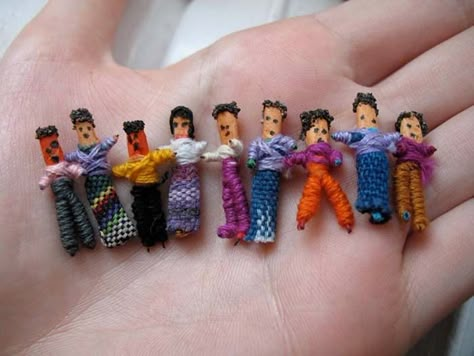 Guatemalan Worry Dolls Lesson and Art Project Pencil Case Essential, Guatemalan Worry Dolls, Hand Gripping, In My School Bag, Beads Curtain, First Sewing Projects, Indian Dolls, Worry Dolls, Art Therapy Activities