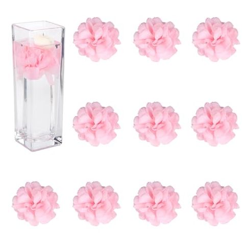 Wedding Centerpieces Pink, Floating Flower Centerpieces, Quince Centerpieces, Narrow Vase, Cheap Centerpieces, Bridal Shower Table Decorations, Pink Wedding Centerpieces, Artificial Flowers Decor, Pink Centerpieces