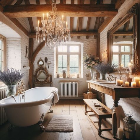 French Country Bathroom French Country Accent Master Bath French Country, Provence Bathroom Ideas, French Villa Bathroom, Old French Bathroom, French Country House Bathroom, French Country House Interior Ideas, Cottage Bathroom Decor Ideas, French Country Vanity Lights, English Country Bathroom Ideas