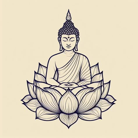 Sitting Buddha Tattoo, Buddha Outline Drawing, Bhudha Image Drawing, Bhuddist Art, Buhda Art Tattoo, Buddha Art Drawing Simple, Gautama Buddha Drawing, Buddha Tattoo Sketch, Buddha Pencil Sketch Art