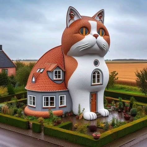 Seeds Design Inspiration, Cat Decorations, C Is For Cat, Anime Picture Hd, Fantasy Furniture, Alternative Living, Crazy House, Unusual Buildings, Unusual Homes