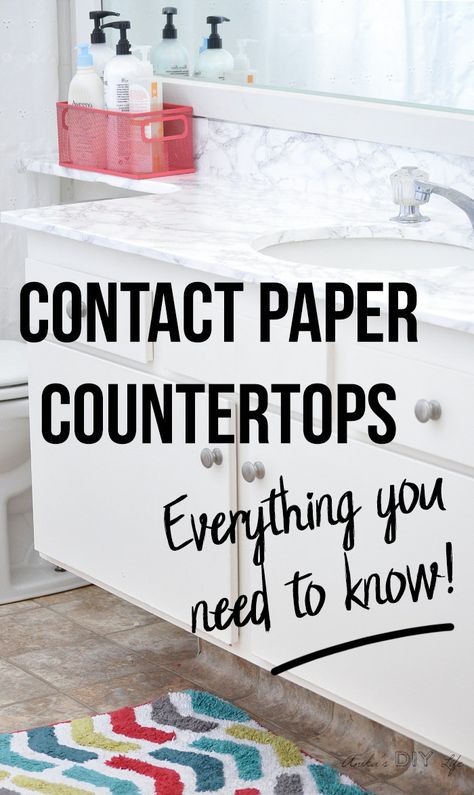 Everything you need to know about contact paper countertops. DIY marble contact paper countertops never looked so great! Check out the before and afters of bathroom, kitchen and other spaces with marble and granite contact paper! #AnikasDIYLife Diy Marble Contact Paper, Contact Paper Countertops, Diy Contact Paper, Paper Countertops, Kitchen Design Program, Paper Project Ideas, Contact Paper Countertop, Granite Bathroom Countertops, Easy Home Improvement Projects