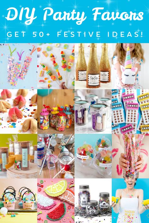 You're going to love this list of unique DIY party favors, perfect for all kinds of celebrations including wedding, birthday, graduation, bridal shower, bachelorette, Halloween, Christmas, and more! Pink Party Favor Ideas, Dollar Store Party Favors, Birthday Favours Ideas Adults, Summer Party Favors For Adults, Diy Party Favors For Adults, Party Favors Adults, Birthday Party Favors For Adults, Easy Party Favors, Lemonade Party Favors