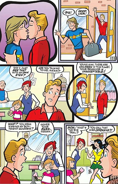 Archie Comics’ only openly gay character gets his first kiss >> best moment in Archie comics 2013 Lgbt Memes, Lgbtq Stuff, Gay Comics, Lgbt Rights, Gay Memes, Lgbt Love, Famous Cartoons, Archie Comics, Lgbtq Pride