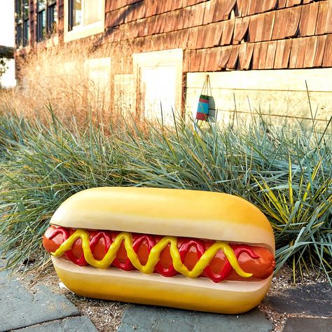 Just in time for the 4th - hot dogs are back ! 🌭 Dopamine Room, Dog Party Games, Weird Furniture, Beautiful Home Gardens, Food Shapes, Cartoon House, Quirky Home Decor, Event Activities, New York Apartment