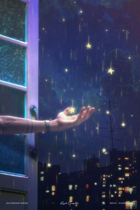 Catch a falling star. Stars In The Sky, The Night Sky, The Window, Night Sky, At Night, The Sky, Stars