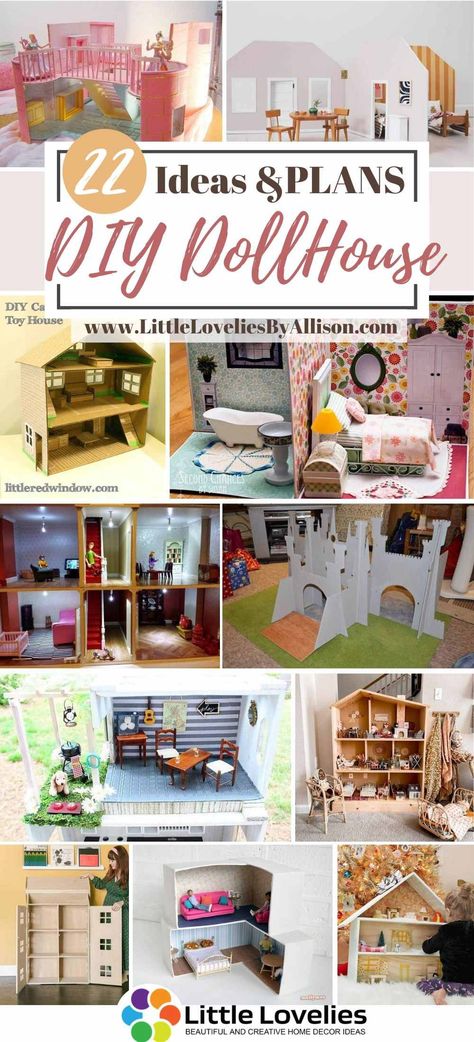 Best-DIY-DollHouse Diy Mini Doll House Ideas, Doll Houses Diy Plans, Doll House Cardboard Diy, Diy Tiny Doll House, Building A Barbie Doll House, How To Build A Barbie Doll House, How To Build Dollhouse, Dollhouse Building Plans, How To Build Dollhouse Furniture