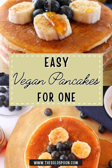 Whether you’re a vegan looking for a new breakfast go-to or just want to try something new, this vegan pancake recipe is the perfect choice. So forget the eggs and the dairy – you’re just minutes away from tasty single serve vegan pancakes! Pancake Recipe For One Person, Vegan Pancake Recipe Easy, Healthy Pancakes Without Eggs, Pancake Recipe For One, Vegan Pancakes Easy 3 Ingredient, Healthy Vegan Pancake Recipes, Gluten Free Single Serve, Recipe For One Person, Easy Vegan Pancakes