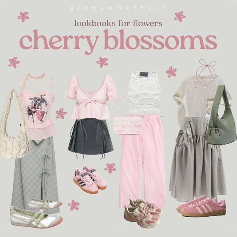 Different Types Of Styles Outfits, Outfits For Dates, Flower Outfits, Cherry Blossom Outfit, Lookbook Aesthetic, Spring Outfit Aesthetic, Flower Outfit, Spring Lookbook, After Life