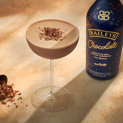 Baileys Chocolate Martini Recipe | The Bar Baileys Mocha Martini, Baileys Chocolate Liquor Recipes, Chocolate Martini Recipe With Baileys, Baileys Chocolate Martini, Chocolate Baileys Drinks, Baileys Chocolate Liquor, Chocolate Martini Recipe Vodka, Chocolate Espresso Martini Recipe, Martini With Baileys