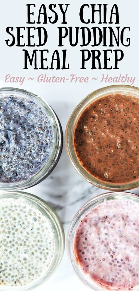 Chia Seed Pudding Healthy, Meal Prep For Breakfast, Grab And Go Snacks, Easy Chia Seed Pudding, Pudding Breakfast, Chia Pudding Recipes Healthy, Chia Pudding Breakfast, Breakfast Pudding, Pudding Healthy