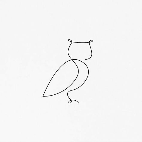 Single Line Drawing, Minimalist Drawing, Simple Line Drawings, Line Art Tattoos, Pola Sulam, Owl Tattoo, Art Painting Acrylic, Line Tattoos, Wire Art