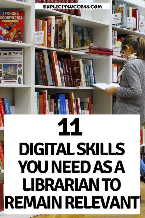 Digital libraries are fast taking over the conventional library. With the internet, they help to display information faster, more accurately and effectively for any consumer or user of information. However, the work of a librarian can never be pushed aside. They are essential in every library and educational institution. This article seeks to educate you on the digital skills you need as a librarian, to stay relevant. #library #resources #digital #skills #education #information #librarian #books Academic Library Displays, High School Librarian, High School Library Ideas, Academic Librarian, Middle School Library, Library And Information Science, Library Lessons Elementary, Conference Presentation, Academic Library