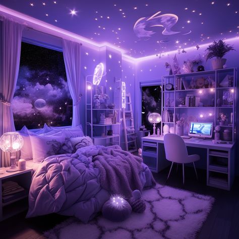 Purple Bedroom Decor, Purple Room Decor, Bedroom Purple, Purple Room, Purple Bedrooms, Dream Bedroom Inspiration, Purple Bedroom, Purple Rooms, Cute Bedroom