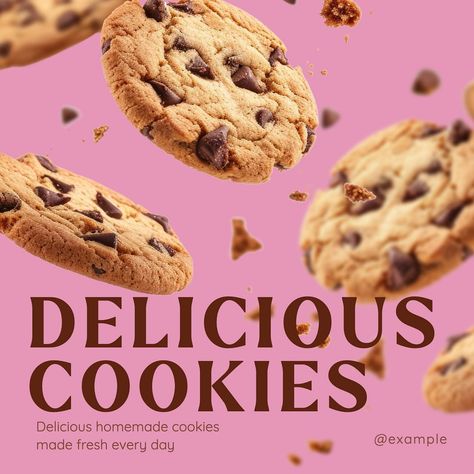 Delicious cookies Instagram post template, editable design | premium image by rawpixel.com / Aum Cookie Business Instagram Feed, Cookie Instagram Post, Cookies Instagram Post, Cookies Instagram Feed, Dessert Social Media Design, Cookie Menu Design, Cookies Poster Design, Cookies Marketing, Cookie Ads