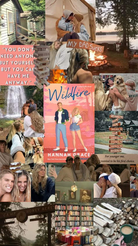 Wildfire - Hannah Grace #wildfirehannahgrace #hannahgrace Romcom Books, Book Collage, Hannah Grace, Romance Series Books, Book Reading Journal, Book Vibes, Book Couples, Fire Book, Collage Book