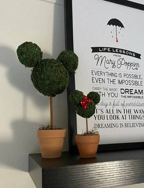 Mickey Topiary Diy, Subtle Disney Decor, Tea Party Gifts, Coffee Bar Tiered Tray, Disney House Ideas, Disney Bathroom, Disney At Home, Disney House, Disney Classroom