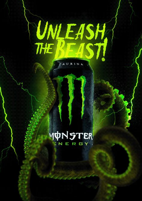 Monster Drink Poster, Monster Energy Drink Poster, Energy Drink Poster Design, Monster Graphic Design, Monster Energy Wallpapers Aesthetic, Monster Energy Poster, Energy Drink Poster, Monster Energy Aesthetic, Monster Energy Drink Logo