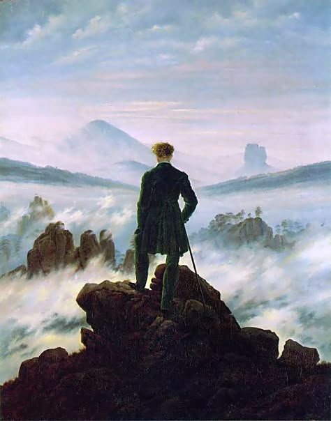 Casper Friedrich, Romantic Period Art, Casper David Friedrich, Caspar David Friedrich Paintings, Casper David, Dreamy Paintings, Byronic Hero, Sea Of Fog, Frans Hals