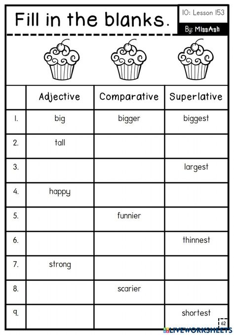 Comparative Adjectives Exercises, Comparative Adjectives Worksheet, Adjectives For Kids, Letter Writing For Kids, Adjectives Exercises, Comparative And Superlative Adjectives, Comparative And Superlative, Adjectives Activities, Free Printable Alphabet Worksheets