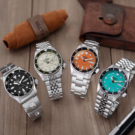 Seiko has recently released four new models of their 5 Sports watch, all with a 38mm case size, and they're already causing a stir in the watch world. These new watches, the SRPK29, SRPK31, SRPK33, and SRPK35, offer a range of color and design options in a smaller, more wearable case size. Seiko Marinemaster, Seiko Sumo, Seiko Samurai, Seiko Alpinist, Seiko Sport, Longines Hydroconquest, Seiko Skx, Mini Turtles, Seiko 5 Sports