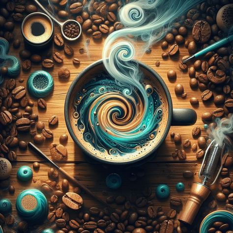 Coffee Horoscope, Coffee Art Painting, Diy Coffee Bar, Night Day, Diy Coffee, Day For Night, Coffee Love, Coffee Art, Window Display