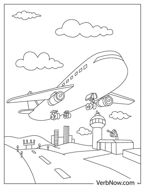 Tractor Coloring Pages, Airplane Coloring Pages, Nature Coloring Pages, Educational Coloring Pages, Flying Airplane, Coloring Pages For Toddlers, Train Coloring Pages, Coloring Pages Nature, Coloring Pages Easy