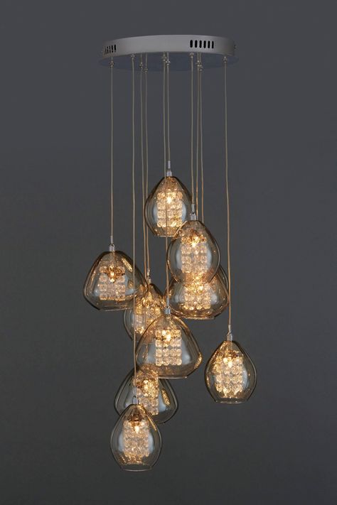 smokey amber cluster pendant || Next UK Bedroom Lamps Uk, Dining Room Pendant Light, Hall Lighting, Cluster Pendant Lighting, Dining Room Pendant, Pendant Lighting Dining Room, Fancy Lights, Creative Lighting, Cluster Pendant