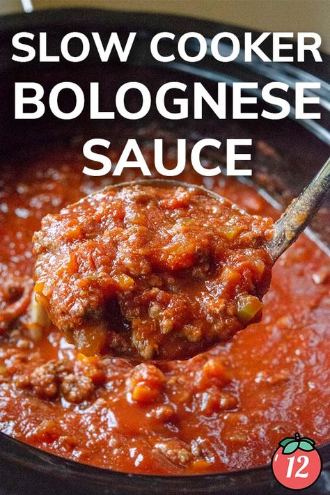 Slow Cooked Bolognese Sauce, Slow Cooker Bolognese Recipe, Bolognese Sauce Authentic Slow Cooker, Dutch Oven Bolognese Sauce, Crock Pot Bolognese Sauce, Slow Cooker Marinara Sauce, Slow Cooker Spaghetti Bolognese, Crockpot Pasta Sauce Recipes, Bolognese Sauce Crockpot