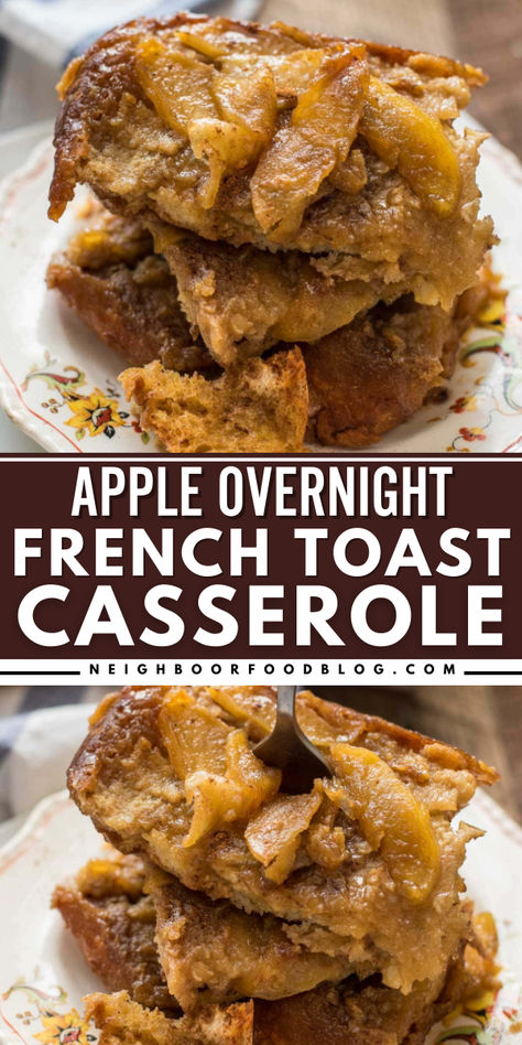 Looking for more homemade treats for Mother's Day? This Apple Overnight French Toast Casserole starts with baked French toast with cinnamon-spiced bread layered on top of apple slices. Add this breakfast casserole to your Mother's Day brunch ideas! Apple Overnight French Toast, Apple Croissant French Toast Bake, Overnight Apple French Toast Casserole, Apple French Toast Bake Overnight, Healthy Overnight French Toast Bake, Cinnamon Apple French Toast Bake, Apple French Toast Casserole Overnight, Apple Cinnamon French Toast Casserole, Apple Drink Recipes