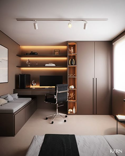 Home Study Rooms, Home Office Layouts, Bedroom Workspace, Modern Home Offices, Study Room Design, Small Home Offices, 아파트 인테리어, Luxury Homes Interior, Modern Home Office