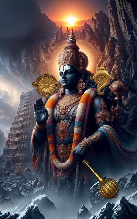 Mahavishnu Lord, God Vishnu Images, Vishnu Bhagwan Wallpaper, Perumal Images Hd, Mahavishnu Images, House Mandir, Vishnu Dev, Vishnu God, Lord Balaji Hd Wallpaper 4k