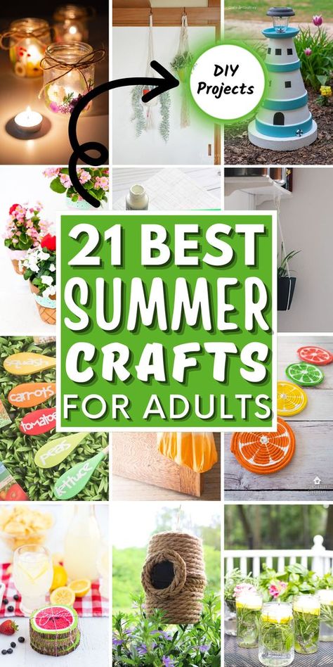 Summer Crafts For Adults, June Crafts, August Crafts, Girls Night Crafts, Fun Summer Crafts, Craft Projects For Adults, Diy Summer Crafts, Arts And Crafts For Adults, Projects For Adults