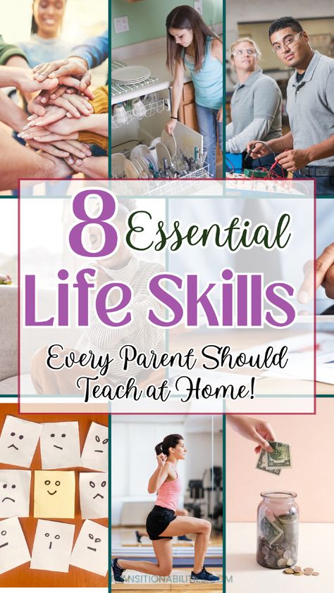 Want to prepare your child for success? These 8 essential life skills are the building blocks every parent should teach at home to help kids grow into independent adults. Save this pin to guide your child's learning and development at home. Life Skills Activities For Kids, Homeschool Life Skills, Life Skills For Teens, Kids Life Skills, Life Skills For Kids, Important Life Skills, School Transition, Life Skills Lessons, Life Skills Classroom