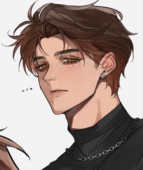 Brown Hair Male, Short Hair Drawing, Anime Brown Hair, Brown Hair Boy, Brown Hair Men, Pelo Anime, Short Brown Hair, Boy Drawing, Brown Hair Brown Eyes