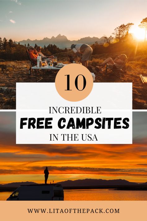 Ready to try some budget camping? Get this great list of the 10 best free campsites in the US, including camping near national parks, mountains, and state parks. Find out some key things you need to know about dispersed camping and boondocking. Get ready to get outdoors and see why these spots are some of the best! Best Camping Spots In The Us, Camping Destinations United States, Budget Camping, Converted Van, Dispersed Camping, Best Campgrounds, Rv Road Trip, Backcountry Camping, Capitol Reef National Park