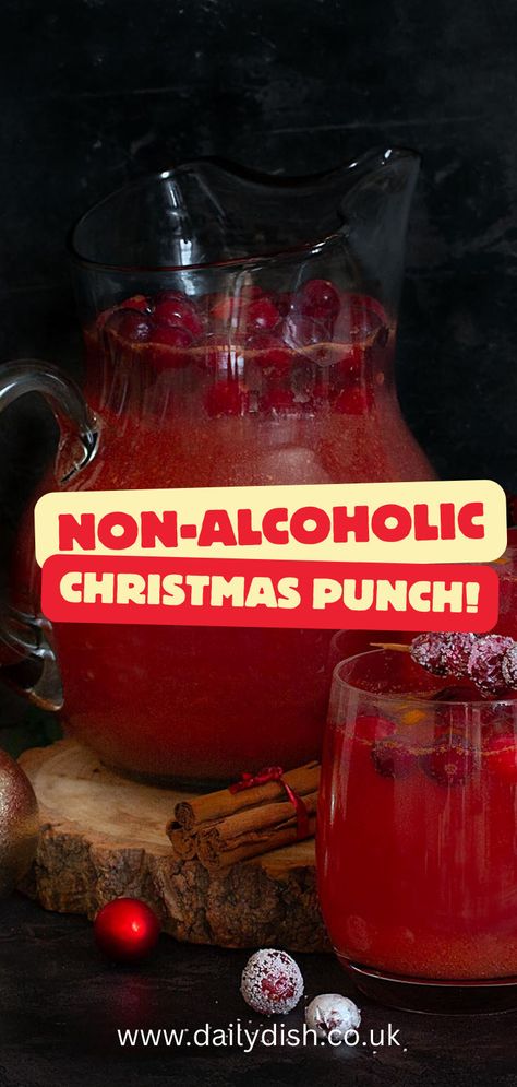 Non Alcoholic Christmas Punch Christmas Punch Alcohol, Alcoholic Christmas Punch, Non Alcoholic Christmas Punch, Festive Punch, Christmas Drinks Nonalcoholic, Holiday Mocktail, Drinks Nonalcoholic, Cranberry Drinks, Non Alcoholic Punch