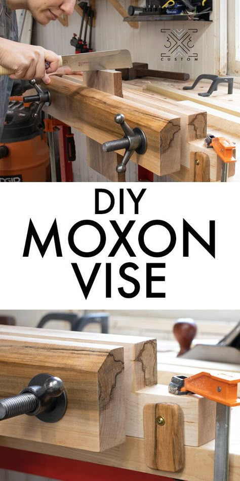 Easy DIY Moxon Vise Wood Vise, Woodworking Projects Diy Beginner, Moxon Vise, Workbench Ideas, Workbench Designs, Woodworking Jigsaw, Woodworking Vise, Woodworking Blueprints, Workbench Plans Diy