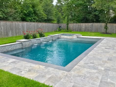 Rectangle Pools Backyard, Rectangle Pool Backyard, Square Pool Ideas Backyards, Small Yard Pools Backyard Designs, Pool In Small Backyard, Pool For Small Backyard, Simple Backyard Pool Designs, Kleiner Pool Design, Small Inground Pool