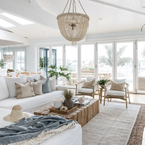 Block Coffee Table, Beach House Living Room, Beach House Interior Design, Coastal Interiors Design, Coastal House, Coastal Living Rooms, Modern Beach House, Beach House Interior, Coastal Living Room