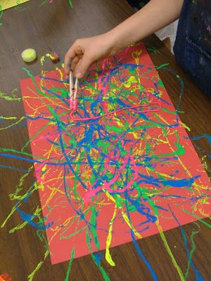 Art with Mrs. Seitz: 3rd Grade Vetenskapliga Experiment, Jackson Pollock Art, Adaptive Art, Pollock Art, Classe D'art, Sensory Art, Messy Art, 3rd Grade Art, Painting Activities