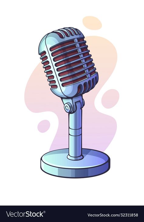 Microphone Graphic Design, Vector Free Graphic Design, Speaking Illustration, Mic Illustration, Mic Png, Cartoon Microphone, Microphone Art, Confident Speaker, Mic Design