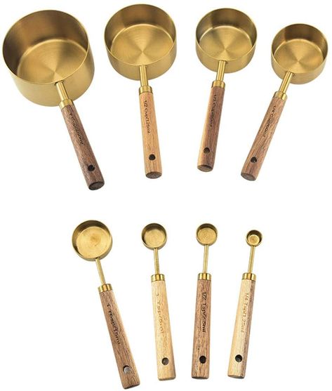 Wood Kitchen Accessories, Crafts Clothes, Stainless Steel Measuring Cups, Measuring Cups And Spoons, Measuring Cups & Spoons, Measuring Cups Set, Metal Kitchen, Wood Accessories, Beauty Crafts