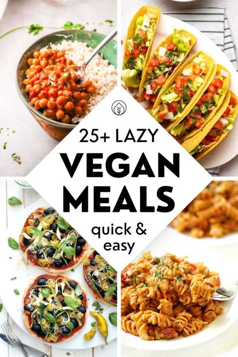 Lazy Vegan Meals, Lazy Vegan Recipes, Lazy Vegan, Easy Vegan Meals, Quick Vegan Meals, Quick Vegan, Resep Diet, Plant Based Meals, Vegan Meal Plans